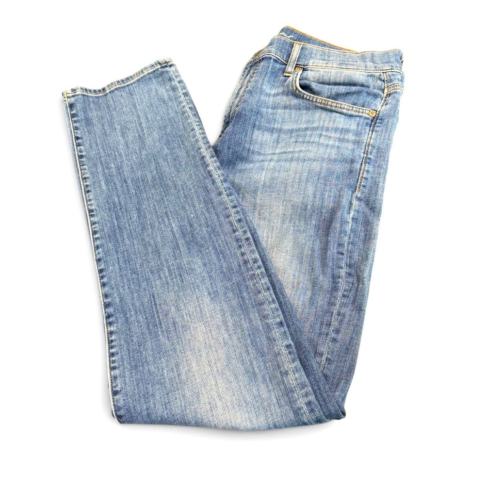 7 For All Mankind Standard Straight Leg Jeans Mens 35x33 Light Wash JTA519692M